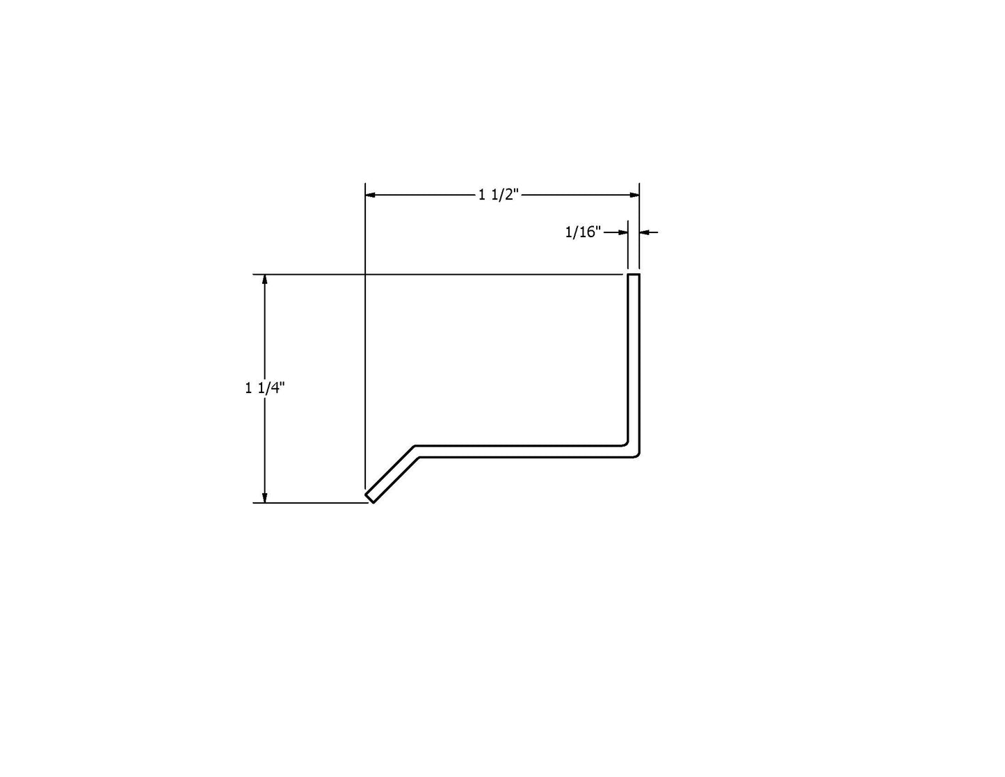 Dimensions for 1.5in Head Flashing, Vinyl