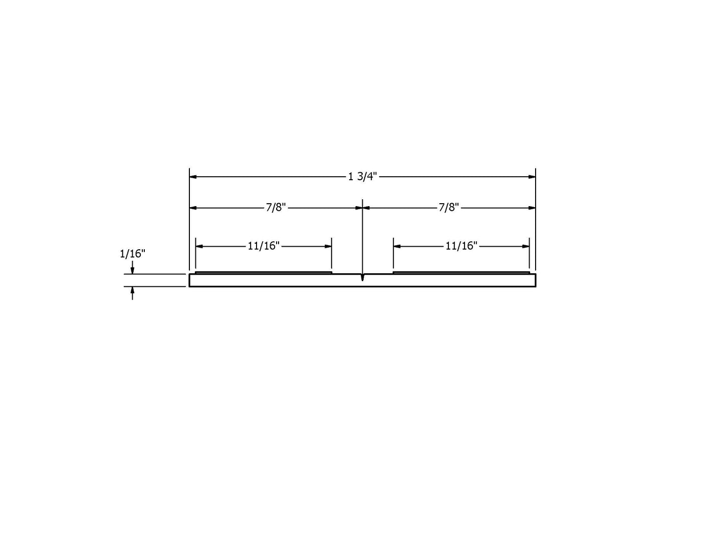 Dimensions for 1.75in Flat Trim, Vinyl, Double Taped