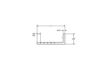 Dimensions for 1in Frame Extender, Vinyl Trim