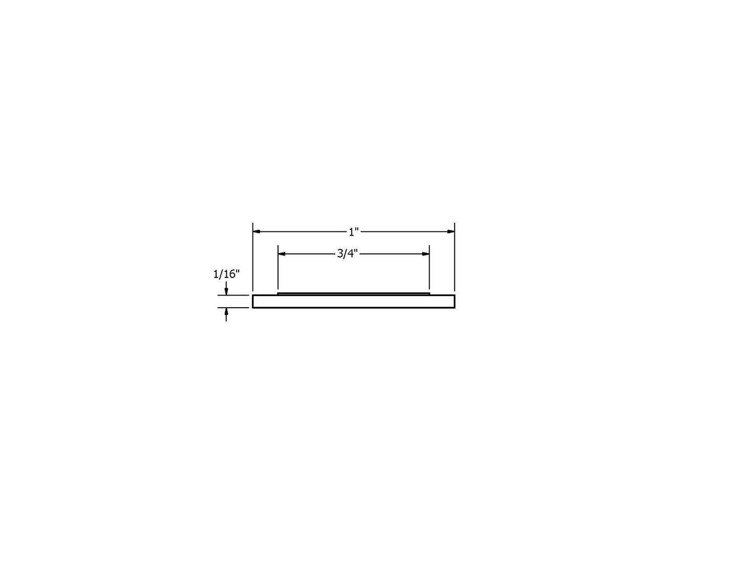 Dimensions for 1" Flat Trim, Vinyl, Pre-Taped "Full Tape"