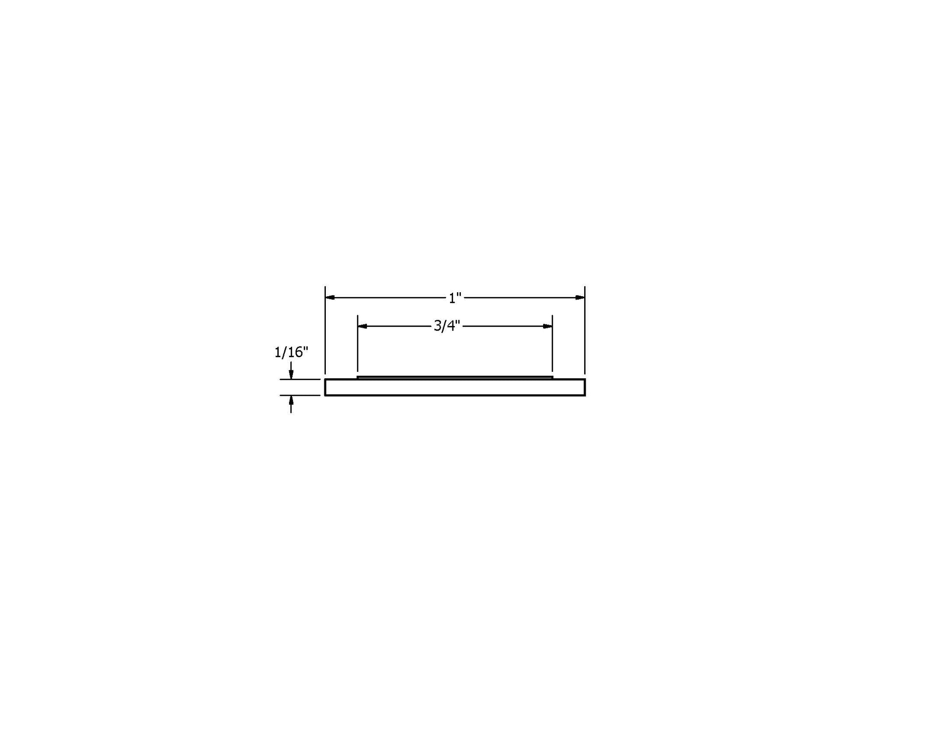 Dimensions for 1" Flat Trim, Vinyl, Pre-Taped "Full Tape"