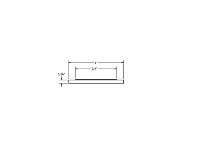 Dimensions for 1" Flat Trim, Vinyl, Pre-Taped "Full Tape"