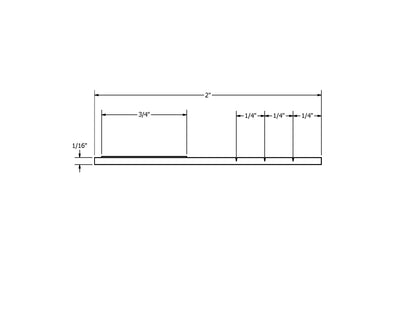 Dimensions for 2in Flat Trim, Vinyl, Pre-Taped