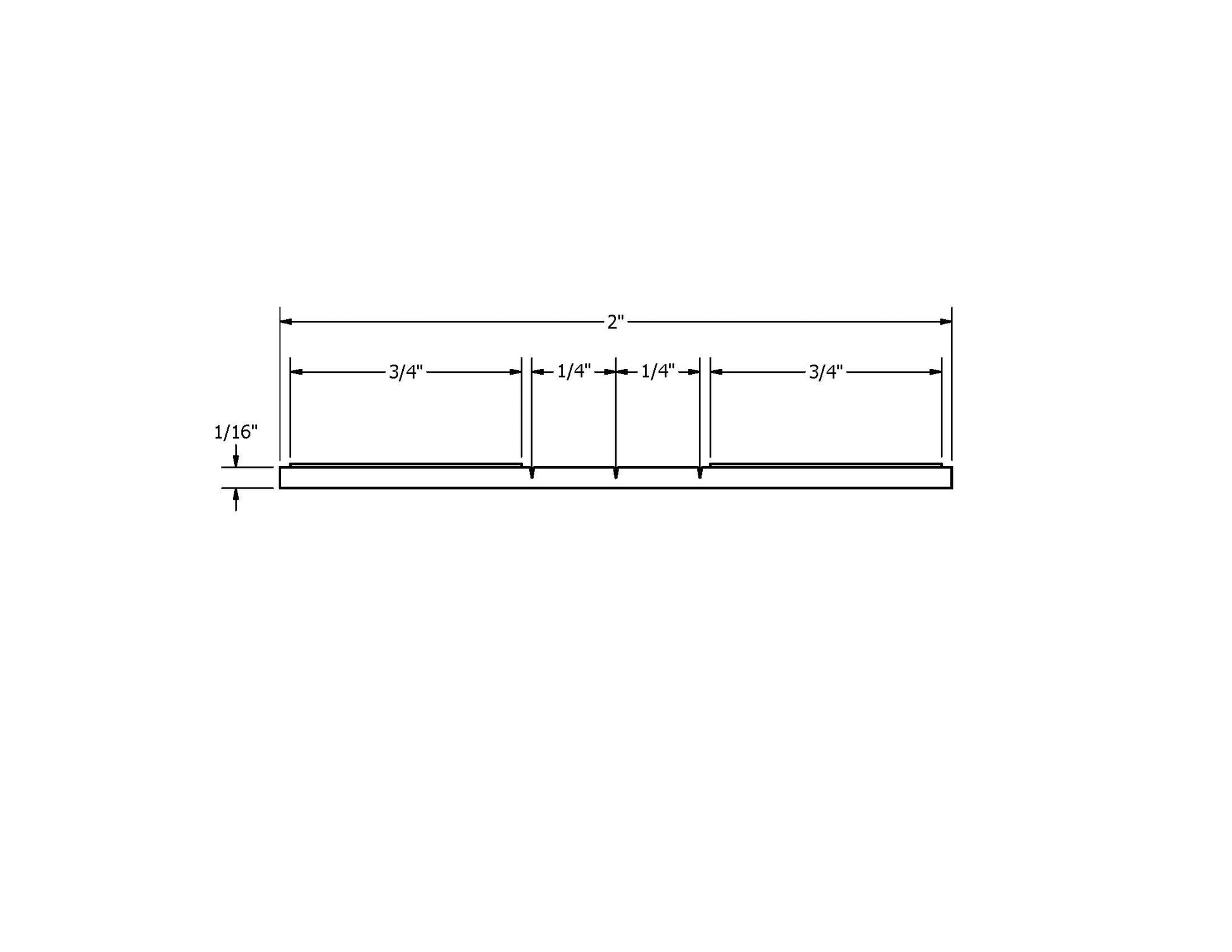 Dimensions for 2in Flat Trim, Vinyl, Double Taped