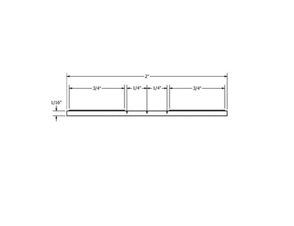 Dimensions for 2in Flat Trim, Vinyl, Double Taped