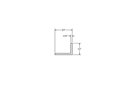 Angle, 90°, .5 x .75, Vinyl Trim