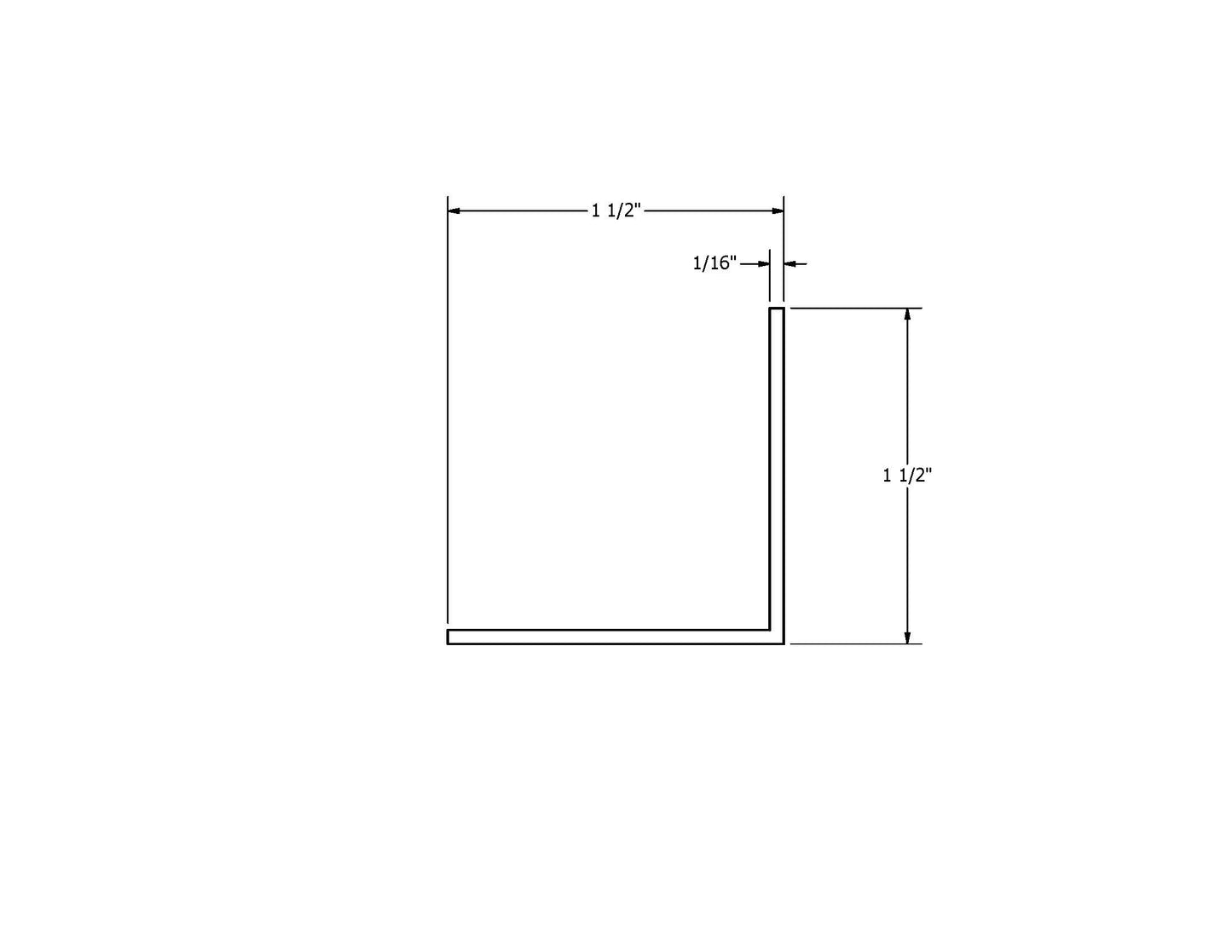 Angle, 90°, 1.5 x 1.5, Vinyl Trim