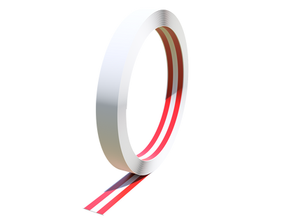 2.25" x 250' Vinyl Flat Trim Roll, Double Tape
